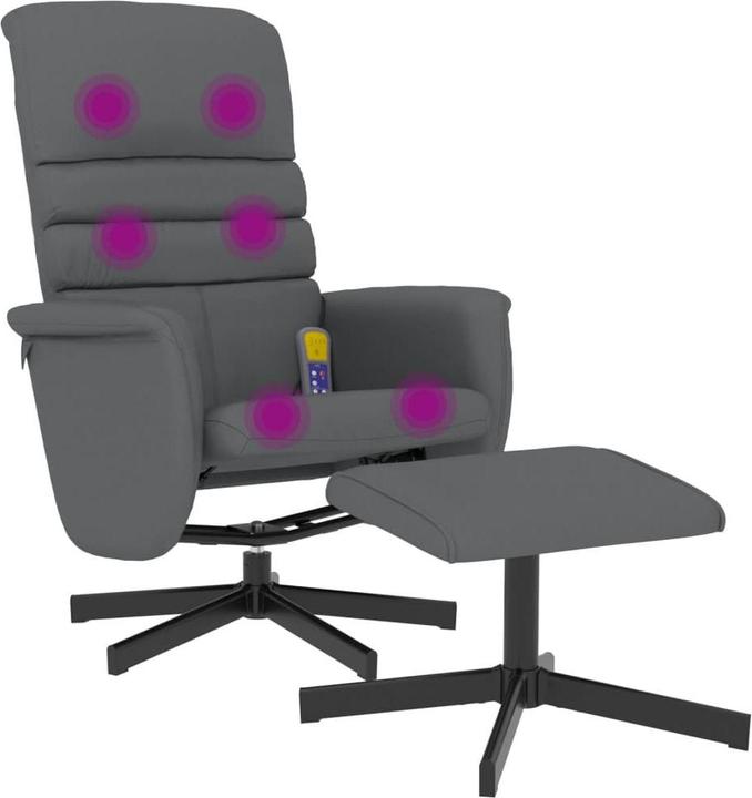 VidaXL Massagesessel mit Fusshocker Grau Kunstleder,Farbe