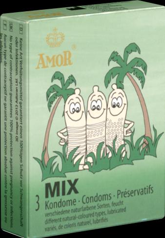 Amor Mix" 3 stimulating condoms with different textures (3 pcs.)