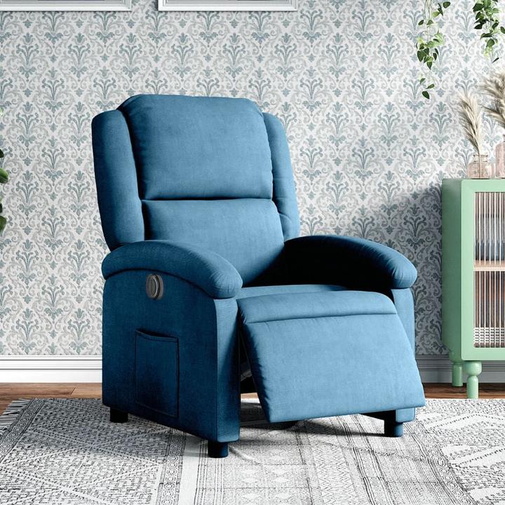 Immagine prodotto VidaXL Poltrona elettrica reclinabile Poltrona TV regolabile Velluto blu