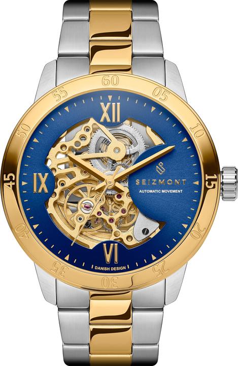 Gold colors, silver-coloured and blue