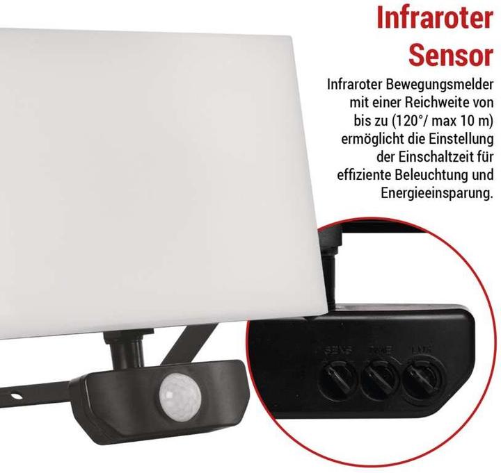 Image du produit Emos LED-Flutlicht TAMBO mit Bewegungssensor, 50 W, 5000 lm, schwarz (5000 lm, IP54)