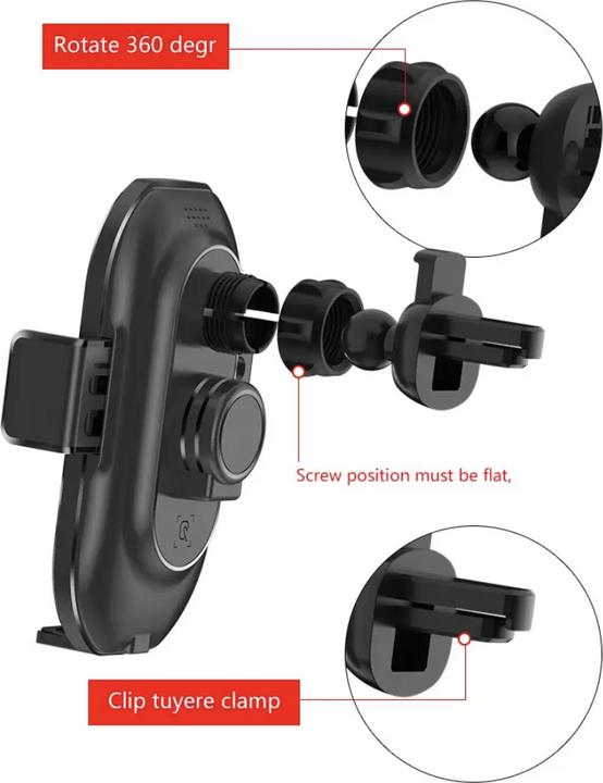 Image du produit PhoneLook Support de téléphone 10W Qi high-tech pour voiture Smart Sensor avec chargement sans fil