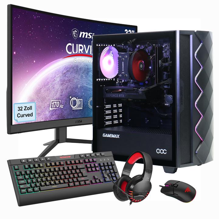 Image du produit Hyrican MegaDeal Diamond BK-Set (Intel Core i5-14400F, 32 Go, 1000 Go, GeForce RTX 4070 Super)