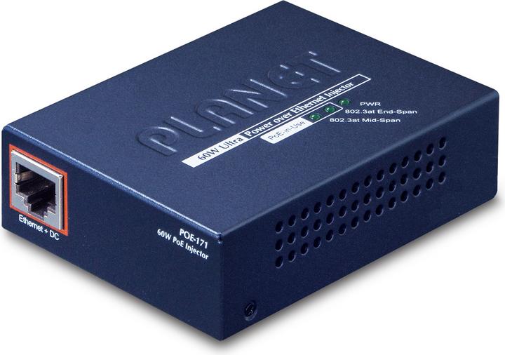 Produktbild Planet POE-171 Ultra PoE Injector (802.3af (PoE), 802.3at (PoE+), 60 W)