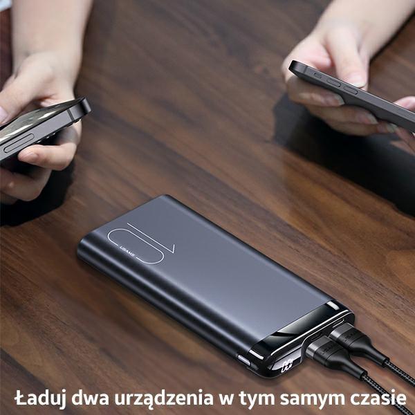 Actual product image Usams PB55 10000 mAh Powerbank Green (10KCD14802) (10000 mAh, 37 Wh)