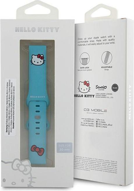 Produktbild Hello Kitty Pasek Uniwersalny HKUWMSCHBLB Silicone Kitty Head niebieski/blue 20mm (20 mm, Silikon, Edelstahl)