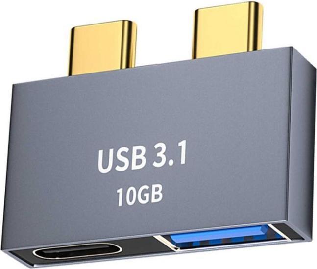 Actual product image PowerGuard Dual USB-C to Dual USB-C / USB-A 3.1 Adapter for Apple MacBook (USB-C)