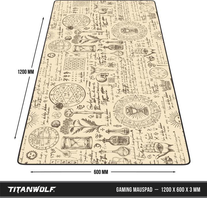 Immagine prodotto Titanwolf Tappetino per mouse da gioco, tappetino per mouse XXXL speed 1200 x 600 mm, velocità e precisione (XXL)