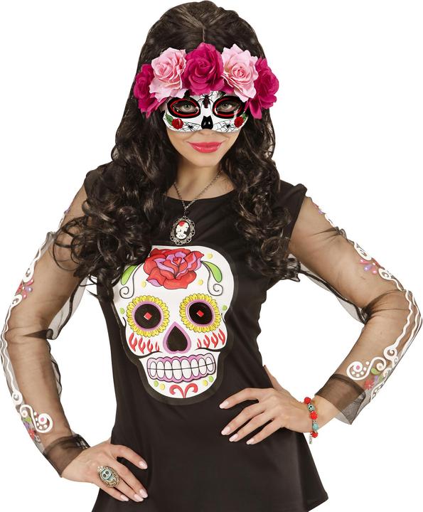 Actual product image Widmann Dia de los Muertos eye mask