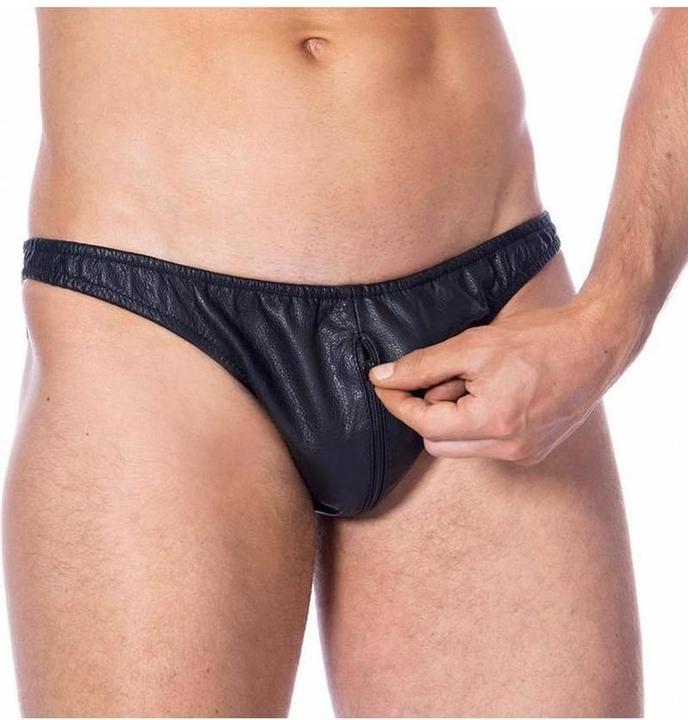 Produktbild Rimba Herren -Slipleder mit Reissverschluss vorne - Schwarz - Grösse m (S, M, L, XL)