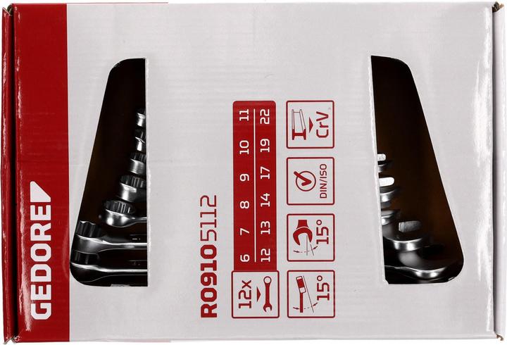 Actual product image Gedore Red red Combination spanner set, 12 pieces, SW 6-22, chrome vanadium steel, silver (19 mm, 12 mm, 24 mm, 14 mm, 22 mm, 16 mm, 23 mm, 10 mm, 21 mm, 18 mm, 27 mm, 17 mm, 11 mm, 15 mm, 26 mm, 8 mm, 28 mm, 9 mm, 29 mm, 13 mm, 20 mm, 25 mm)