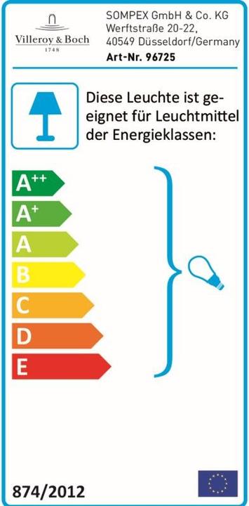 Energy Label Villeroy & Boch Tokyo (E27)