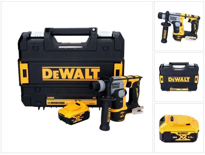 Produktbild DeWalt DCH 172 Akku Bohrhammer 18 V 16 mm 1,4 Joule SDS plus Brushless + 1x Akku 5,0 Ah + TSTAK - oh (Akkubetrieb)