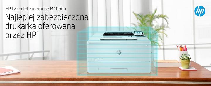 Actual product image HP LaserJet Enterprise M406dn Mono, Laser, 38ppm (Laser, Black and white)