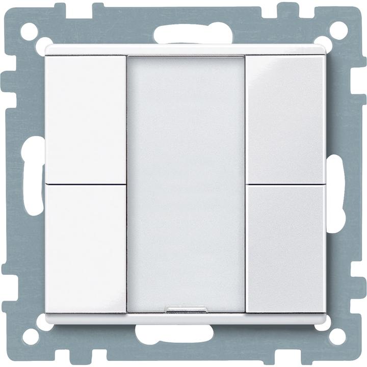 Actual product image Schneider Push-button 2-gang plus, active white glossy, System M MTN617225