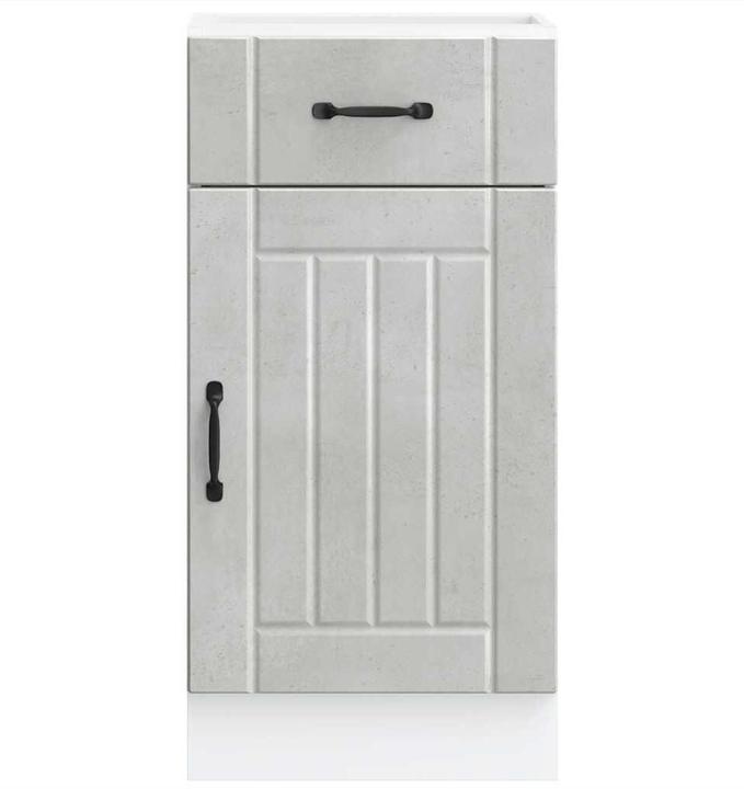Produktbild VidaXL Küchen-Unterschrank Lucca Betongrau Holzwerkstoff Spülenunterschrank (40 x 46 x 81.5 cm)