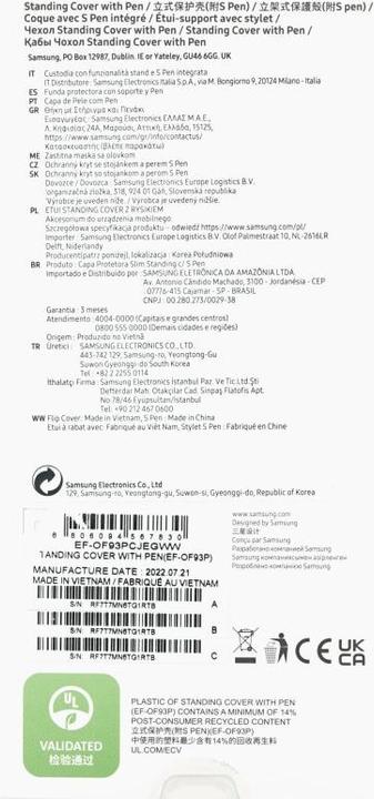 Nutritional values and ingredients Samsung Standing Case with Pen (Samsung Galaxy Z Fold4)