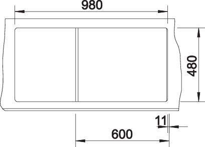 Actual product image Blanco Zia 6 S (Top-mounted sink, 50 cm, 100 cm)