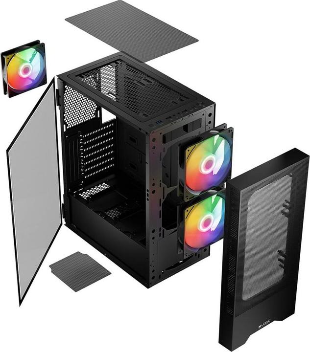 Actual product image Logic ARYA ARGB MINIDI USB 3.0 case black (ATX)