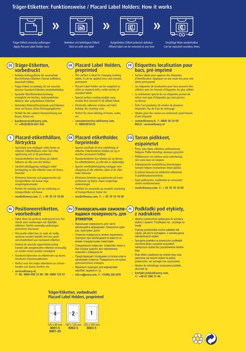 Image du produit Avery Étiquettes de support