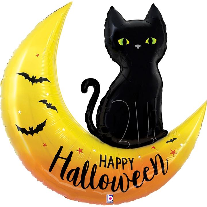 Produktbild Grabo Balloons Alu-Ballon - Schwarze Katze auf Mond