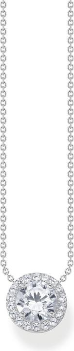 Produktbild Thomas Sabo Kette mit Halo-Anhänger und weissen Steinen (925er Silber, 40 - 45 cm)