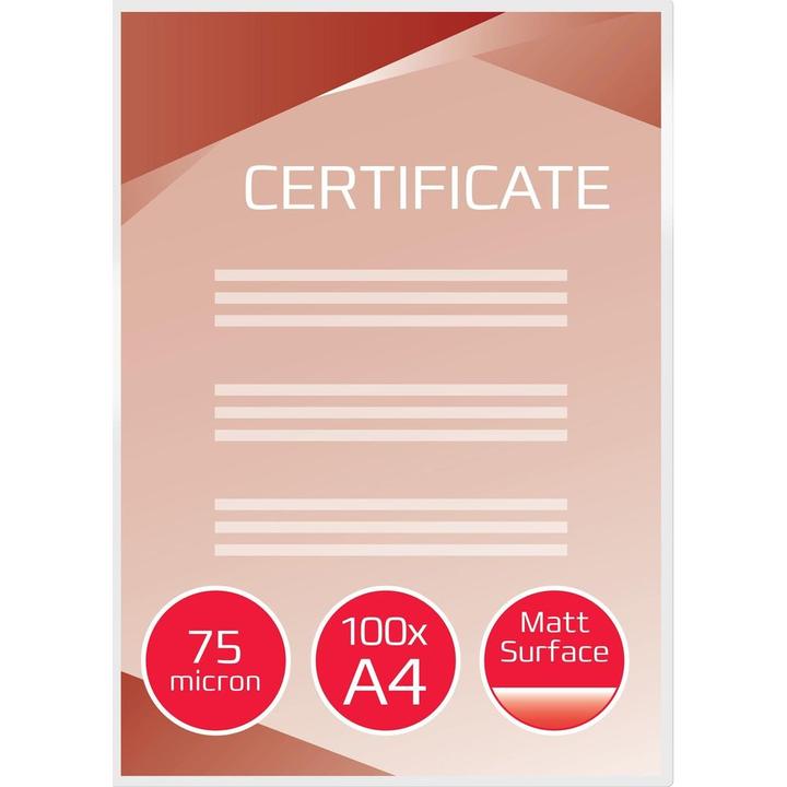 Image du produit GBC Feuille de plastification (A4, 100 pièce(s), 75 µm)