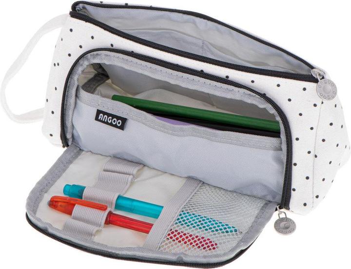 Produktbild Ikonka Schule Doppeltasche Kosmetiktasche in Polka Dots