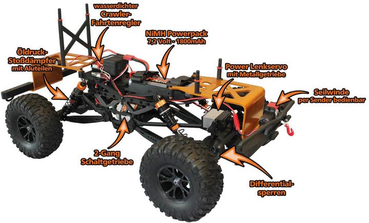 Actual product image DF-Models DF-4J Crawler XXL 2021 Special Edition II ORANGE (RTR Ready-to-Run)