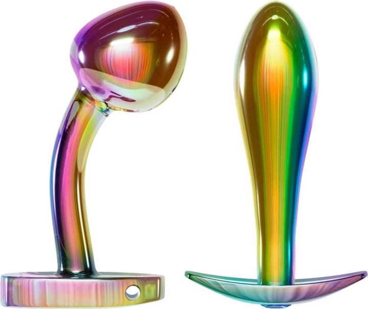 Actual product image Anos Metal Butt Plug Set Rainb
