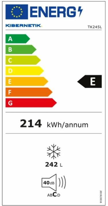 Energie-Label Kibernetik Tk245l (Freistehend, 242 l)