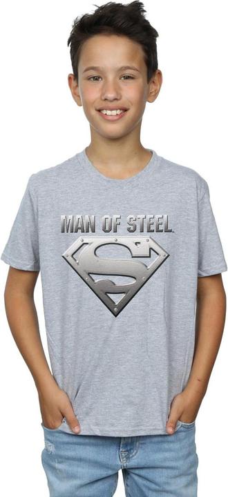 Actual product image Boys Superman Man Of Steel Shield T-Shirt (140, 146)