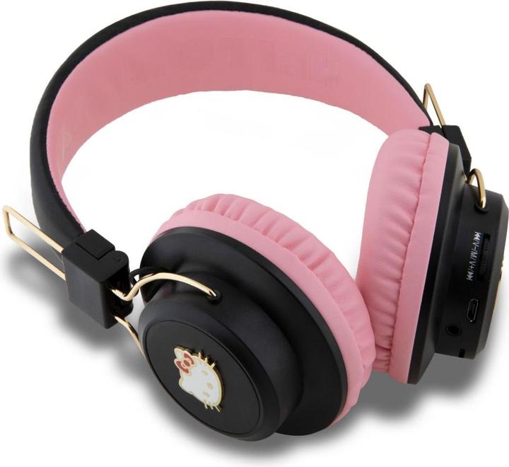 Actual product image Hello Kitty słuchawki nauszne Bluetooth HKBH9KHLMP różowe/pink Metal Logo (8 h, Wireless)