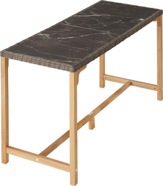 Immagine prodotto tectake Tavolo in rattan Lovas con 6 sedie Latina (161 cm)