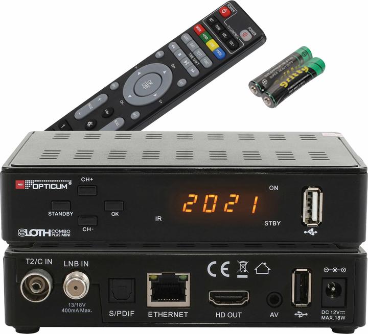 Opticum SAT receiver Red Sloth Combo plus mini (DVB-T/T2, CI+ slot)