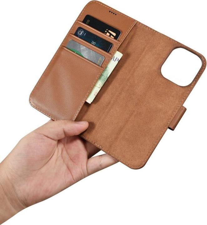 Actual product image iCarer Wallet Case 2in1 Cover iPhone 14 Pro Max Leather Flip Cover Anti-RFID Brown (WMI14220728-BN) (Apple iPhone 14 Pro Max)