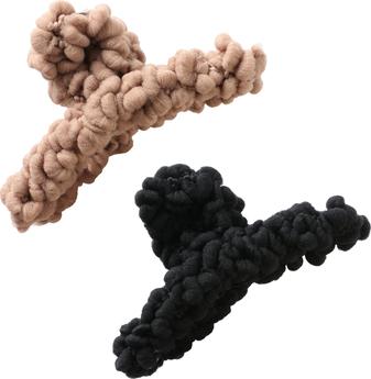 Produktbild Trisa Fashion Klemme mit Stoffknoten Schwarz, Braun 2 Stk. (2 Stk.)