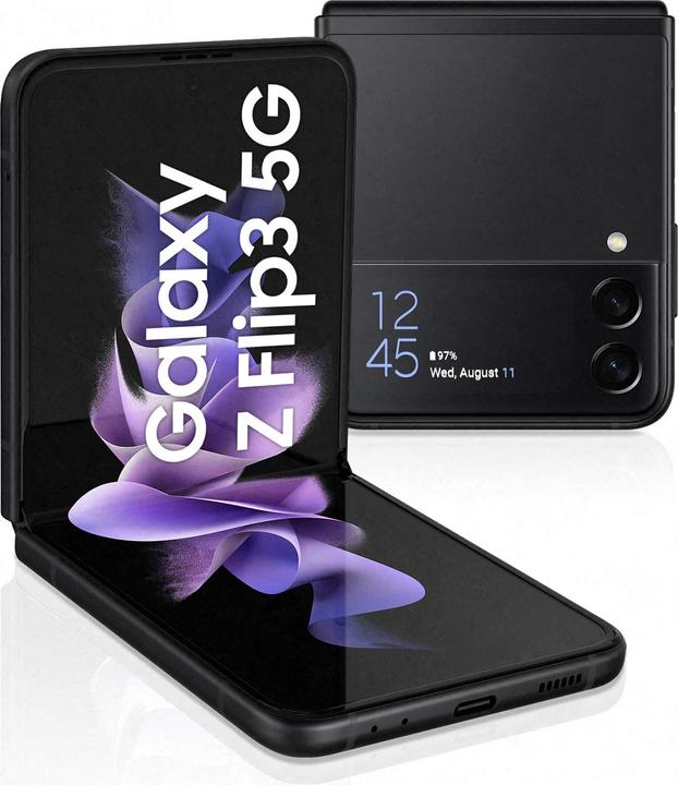 Produktbild Samsung Galaxy Z Flip3 5G EU (256 GB, Phantom Black, 6.70", SIM + eSIM, 12 Mpx, 5G)