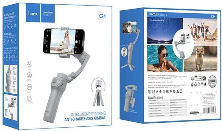 Actual product image Hoco Headphone with microphone gimbal with 3-axis stabilization K24 gray (Smartphone, 0.39 kg)