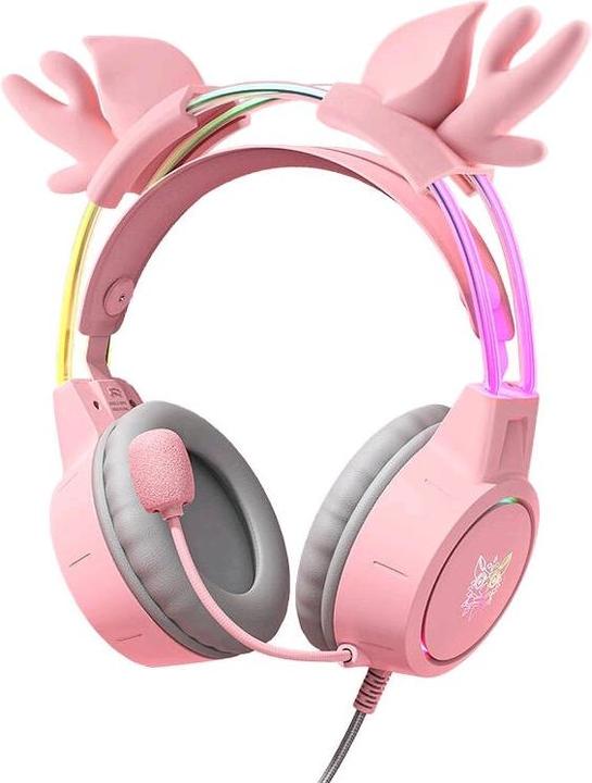 Onikuma Casque de jeu X15 PRO Buckhorn rose (Filaire)