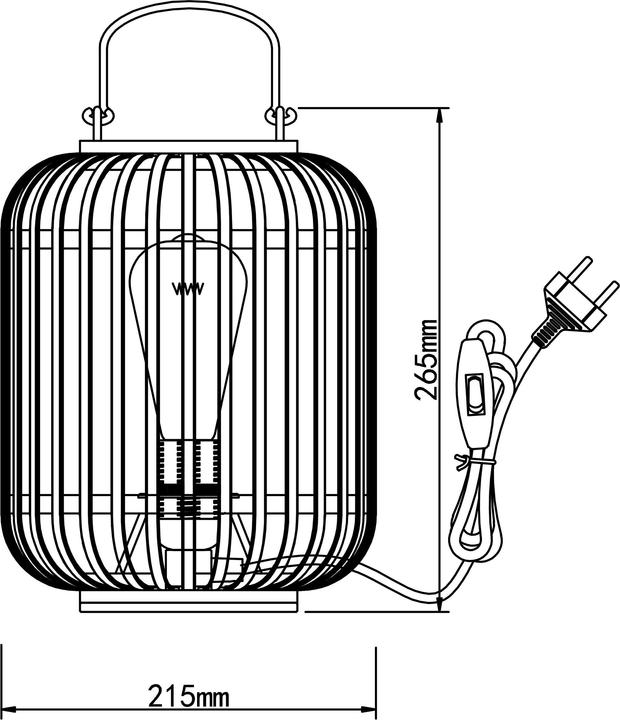 Actual product image Brilliant Woodrow E27 TL Tischleuchte mit Tragegriff (E27)