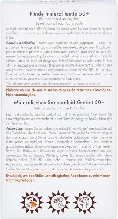 Actual product image Avène Solar fluid mineral tinted SPF50+ (Suntan cream, SPF 50+, 40 ml, 71 g)