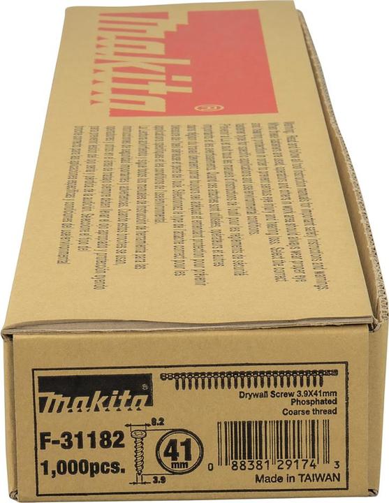 Immagine prodotto Makita Cacciavite per cartongesso grosso 3,9x41 mm (1000 Viti per pezzo)