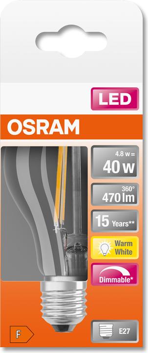 Produktbild Osram Led Retrofit Classic A (E27, 4.50 W, 470 lm, 1 x, F)
