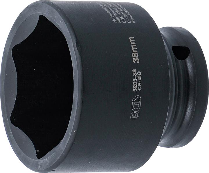 Produktbild BGS Kraft-Steckschlüssel-Einsatz Sechskant Antrieb Innenvierkant 12,5 mm (1/2") SW 38 mm (38 mm)