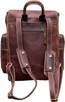 Actual product image Only-Bags.Store Leather Backpack, Travel Backpack Rucksack, Brown Leather Roll Top Backpack, Laptop Bag, Unisex