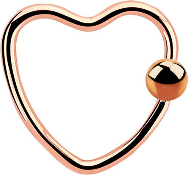 Produktbild Star Piercing Micro Ball Closure Ring rosegold Herz mit Kugel (Chirurgenstahl 316L, ohne Messing)