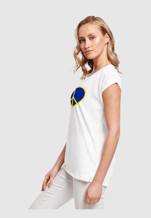 Actual product image Merchcode Ladies Peace - Heart Peace Extended Shoulder T-Shirt - 161405 (M)
