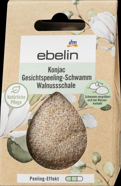 Produktbild dm ebelin Konjac-Gesichtspeeling-Schwamm Walnussschale