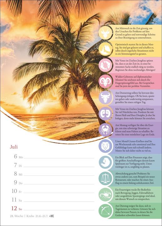 Actual product image Harenberg Horoskope Wochenkalender 2026 - Wochenkalender mit Prognosen für alle Sternzeichen (German)